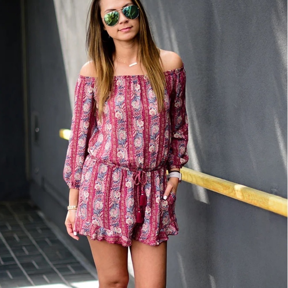 American Eagle BOHO Off-The-Shoulder Romper
